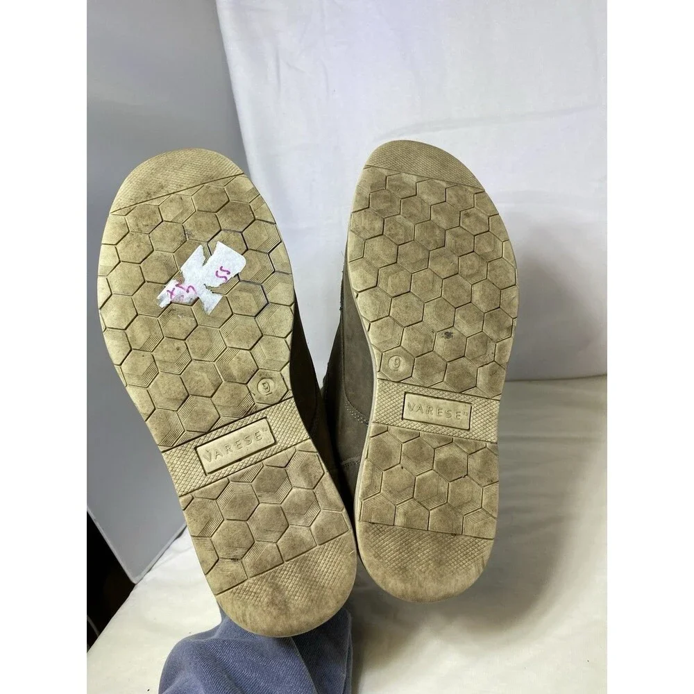 Varese Men’s Grey Sydney Lace-Up Leather Dessert Style Chukka Boot Mens Sz 9